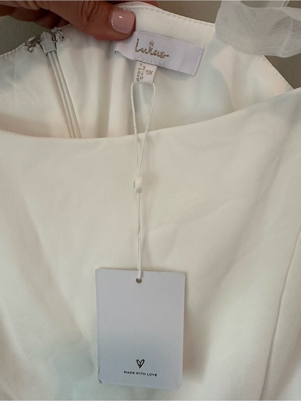 NWT! Lulu's White Radiant Romance White Tie-Strap Maxi Dress. Womens 1X - Picture 6 of 7
